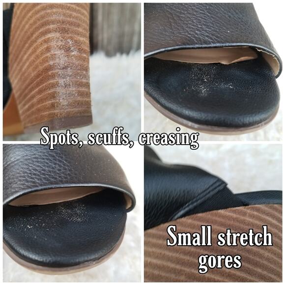 Black Heeled Mule Naturalizer Sloan Size 9 Leather Open Toe Slide Slip On VGUC - Picture 8 of 14